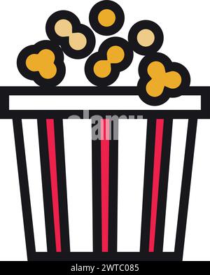 Symbol für Popcorn-Schaufel. Imbiss-Symbol für Filme Stock Vektor