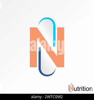Logo Design Grafikkonzept kreative Premium Vektor Stock abstrakte Icon einzigartige 3D Pille Kapsel Initial N Schriftart. Im Zusammenhang mit der Heilung von Gesundheitskrankheiten Stock Vektor