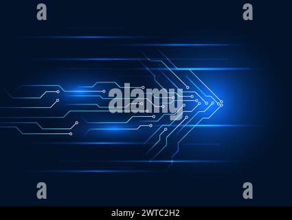 Hintergrund der Arrow-Technologie, Schaltungsmuster der Arrow-Technologie es zeigt die rasche Entwicklung und das Wachstum der Technologie sowohl im Bildungswesen als auch in der Industrie Stock Vektor