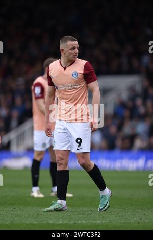 Peterborough, Großbritannien. März 2024. Colby Bishop (P) beim Spiel Peterborough United gegen Portsmouth EFL League One im Weston Homes Stadium, Peterborough, Cambridgeshire, am 16. März 2024. Quelle: Paul Marriott/Alamy Live News Stockfoto