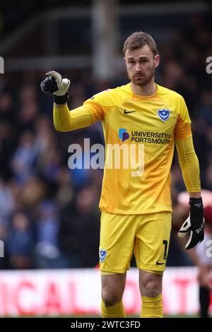 Peterborough, Großbritannien. März 2024. Will Norris (P) beim Spiel Peterborough United gegen Portsmouth EFL League One im Weston Homes Stadium, Peterborough, Cambridgeshire, am 16. März 2024. Quelle: Paul Marriott/Alamy Live News Stockfoto