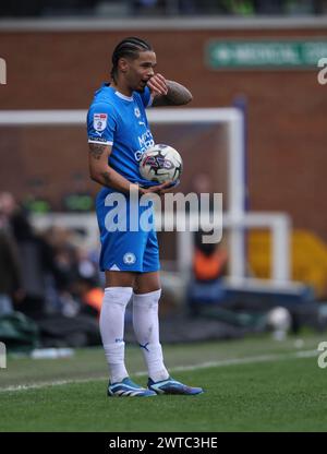 Peterborough, Großbritannien. März 2024. Jadel Katongo (PU) beim Spiel Peterborough United gegen Portsmouth EFL League One im Weston Homes Stadium, Peterborough, Cambridgeshire, am 16. März 2024. Quelle: Paul Marriott/Alamy Live News Stockfoto