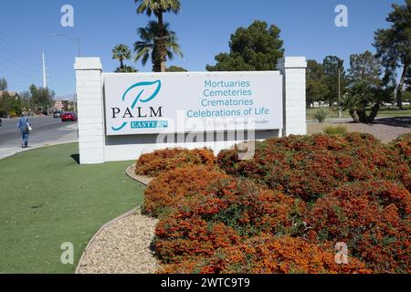 Las Vegas, Nevada, USA 8. März 2024 Palm Memorial Park am 8. März 2024 in Las Vegas, Nevada, USA. Foto: Barry King/Alamy Stock Photo Stockfoto