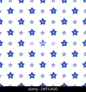 Nahtloses Muster mit einfachen einfarbigen Chinoiserie-Stilen in kleinen Blüten Stock Vektor