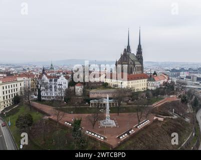 Luftaufnahme der Stadt Brünn in der Tschechischen Republik Stockfoto