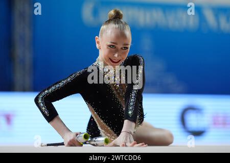 Ancona, Italien. März 2024. ONOPRIIENKO VIKTORIIA-ARMONIA während Rhythmischer Gymnastik - Serie A1/A2, Gymnastik in Ancona, Italien, 17. März 2024 Credit: Independent Photo Agency/Alamy Live News Stockfoto