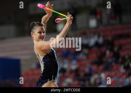 Ancona, Italien. März 2024. SIMAKOVA ANASTASIA GENNAD'EVNA-UDINESE beim Rhythmischen Gymnastik - Serie A1/A2, Gymnastik in Ancona, Italien, 17. März 2024 Credit: Independent Photo Agency/Alamy Live News Stockfoto