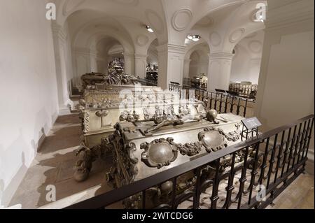 Wien, Österreich. Die Joseps-Krypta in der Kapuzinergruft - die Grabstätte der Habsburger in Wien Stockfoto