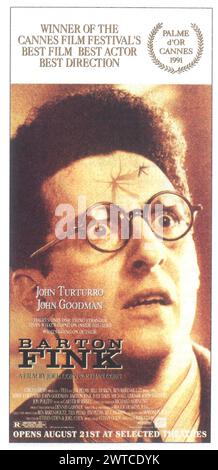 1991 Coen Brothers BARTON FINK Original US DS 1-Blatt-Werbespot mit John Turturro Stockfoto