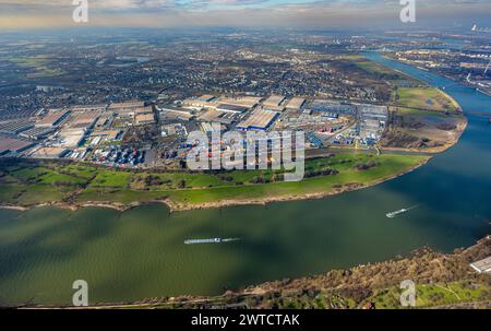 Luftbild, Logport I, Containerhafen, Duisburger Hafen D3T Trimodal Terminal Duisburg, AutomobilLogistik, Friemersheim, Duisburg, Ruhrgebiet, Nordrhein-Westfalen, Deutschland, Duisburg-S ACHTUNGxMINDESTHONORARx60xEURO *** Luftaufnahme, Logport I, Containerhafen, Duisburger Hafen D3T Trimodal Terminal Duisburg, Automobillogistik, Friemersheim, Duisburg, Ruhrgebiet, Nordrhein-Westfalen, Deutschland, Duisburg S ACHTUNGxMINDESTHONORARx60xEURO Stockfoto