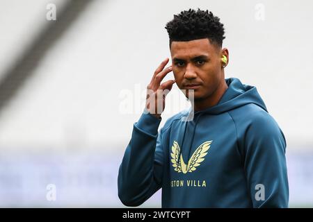 London, Großbritannien. März 2024. Ollie Watkins von Aston Villa kommt am 17. März 2024 vor dem Premier League-Spiel West Ham United gegen Aston Villa im London Stadium, London, Vereinigtes Königreich (Foto: Gareth Evans/News Images) in London, Vereinigtes Königreich am 17. März 2024 an. (Foto: Gareth Evans/News Images/SIPA USA) Credit: SIPA USA/Alamy Live News Stockfoto