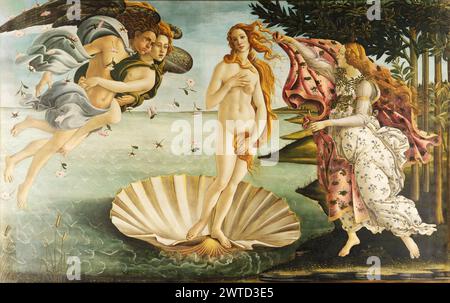 Die Geburt der Venus, um 1485. Uffizien, Florenz Sandro Botticelli Stockfoto