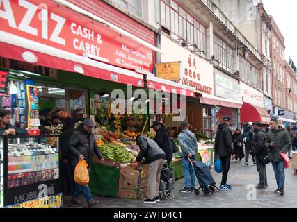 Brixton Market, Electric Lane, Brixton, London, Großbritannien Stockfoto