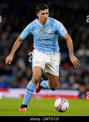 Manchester, Großbritannien. März 2024. Rodri von Manchester City während des FA Cup-Spiels im Etihad Stadium in Manchester. Der Bildnachweis sollte lauten: Andrew Yates/Sportimage Credit: Sportimage Ltd/Alamy Live News Stockfoto