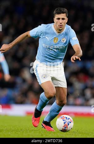 Manchester, Großbritannien. März 2024. Rodri von Manchester City während des FA Cup-Spiels im Etihad Stadium in Manchester. Der Bildnachweis sollte lauten: Andrew Yates/Sportimage Credit: Sportimage Ltd/Alamy Live News Stockfoto