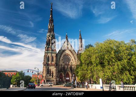 Baltimore, Maryland. September 2019. Das historische Wahrzeichen Mount Vernon Place United Methodist Church in Baltimore Maryland. Stockfoto