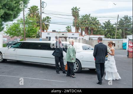 LasVegas Hochzeit in der Graceland Wedding Chapel in Las Vegas, Nevada Stockfoto