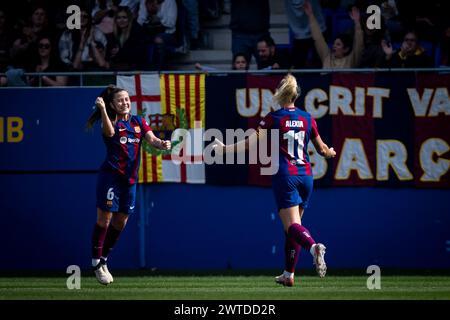 Barcelona, Spanien. März 2024. Claudia Pina (FC Barcelona FEM) trifft beim Primera Federacion FUTFEM Spiel zwischen dem FC Barcelona FEM und Costa Adeje Teneriffa am 17. März 2024 in Estadi Johan Cruyff in Sant Joan Despi, Barcelona, Spanien. (Foto/Felipe Mondino) Credit: Unabhängige Fotoagentur/Alamy Live News Stockfoto