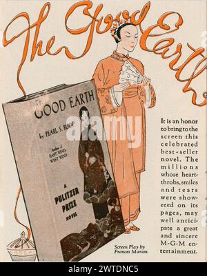 Werbespot für Metro Goldwyn Mayers kommender Film der GUTEN ERDE aus dem Buch von Pearl S. Buck, das erst 1937 mit PAUL MUNI und LUISE RAINER produziert wurde Stockfoto