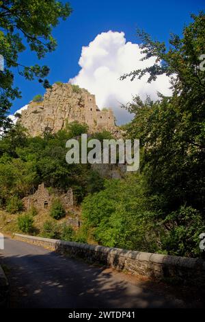 les Gorges et la Tour de Borne au pied du petit Village de Borne dans le Vercors Stockfoto