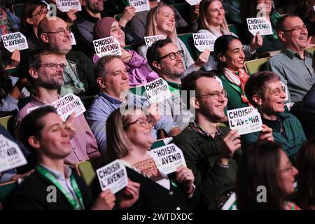 Mons, Belgien. März 2024. Das Bild zeigt einen Parteikongress der französischsprachigen Grünen Ecolo, der am Sonntag, den 17. März 2024 in Namur den Wahlkampf 2024 startet. BELGA FOTO BRUNO FAHY Credit: Belga News Agency/Alamy Live News Stockfoto