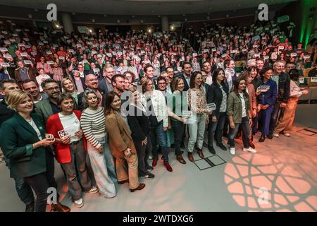 Mons, Belgien. März 2024. Bild eines Parteikongresses der französischsprachigen Grünen Ecolo, der am Sonntag, den 17. März 2024 in Namur den Wahlkampf 2024 startet. BELGA FOTO BRUNO FAHY Credit: Belga News Agency/Alamy Live News Stockfoto