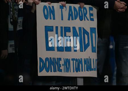 Frosinone, Italien. März 2024. Banner während des Serie A Tim Fußballspiels zwischen Frosinone und Lazio im Frosinone Benito Stirpe Stadion, Italien - Samstag, 16. März 2024 - Sport Soccer ( Foto: Alfredo Falcone/LaPresse ) Credit: LaPresse/Alamy Live News Stockfoto