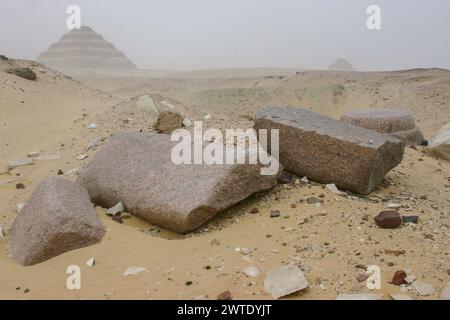 Ägypten, Sakkara, Ruine, in der Nähe des Unas-Damms. Stockfoto