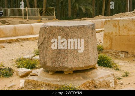 Ägypten, Sakkara, der Unas-Tal-Tempel, 2007 : Säulenstücke. Stockfoto