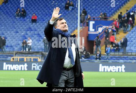 Foto LaPresse - Tano Pecoraro16 02 2020 Genova - (Italia) Sport Calcio Sampdoria vs Fiorentina Campionato di Calcio Serie A TIM 2019/2020 - Stadio "Luigi Ferraris" nella foto: barone joe Photo LaPresse - Tano Pecoraro 16 Februar 2020 Stadt Genova - (Italien) Sport Soccer Sampdoria vs Fiorentina italienische Fußball Meisterschaft Liga A TIM 2019/2020 - "Luigi Ferraris" Stadion im Bild: barone joe Stockfoto