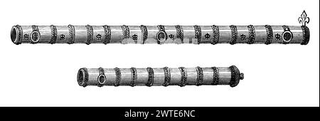 Handkanonen, 14. Jahrhundert Stockfoto