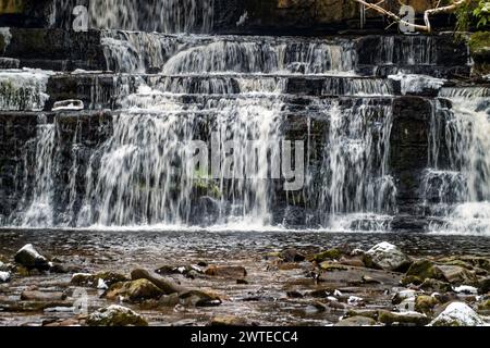 Cotter Force im Winter, Cotter Beck, Cotterdale, Yorkshire Dales National Park Stockfoto