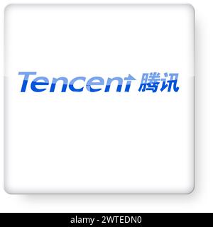 Tencent Logo als ein app-Symbol. Clipping-Pfad enthalten. Stockfoto