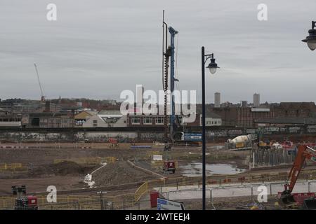 HS2 Birmingham - Curzon Street - Eisenbahnbau Stockfoto