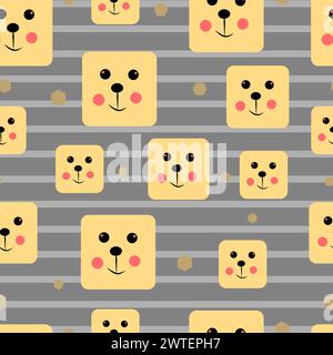 Nahtloses Muster mit Bärengesicht Stock Vektor