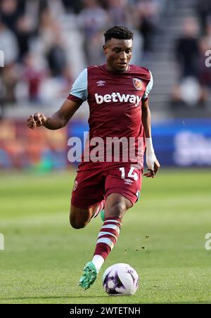 London, Großbritannien. März 2024. Mohammed Kudus von West Ham United während des Premier League-Spiels im London Stadium. Der Bildnachweis sollte lauten: David Klein/Sportimage Credit: Sportimage Ltd/Alamy Live News Stockfoto