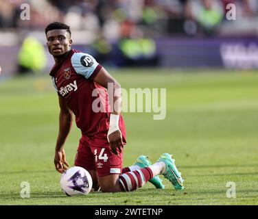 London, Großbritannien. März 2024. Mohammed Kudus von West Ham United während des Premier League-Spiels im London Stadium. Der Bildnachweis sollte lauten: David Klein/Sportimage Credit: Sportimage Ltd/Alamy Live News Stockfoto