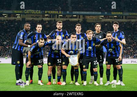 Mailand, Italien. März 2024. Mailand, Italien, 17. März 2024: Tteamphoto of Inter während des Seria A Fußballspiels zwischen FC Internazionale und SSC Napoli in San Siro in Mailand. (Daniela Porcelli/SPP) Credit: SPP Sport Press Photo. /Alamy Live News Stockfoto