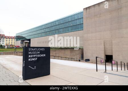 München - 23. Dezember 2021: Staatliches Museum für Ägyptische Kunst ist ein archäologisches Museum in München. Sie enthält die bayerische Staatssammlung von ancie Stockfoto