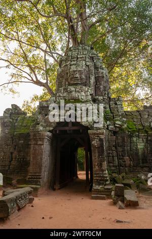 Tor zum Ta Som Tempel in Angkor in der Nähe von Siem Reap in Kambodscha in Südostasien Stockfoto