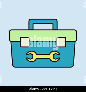 Symbol für Toolbox Vektor-Abwicklung. Bau, Reparatur und Bau. Diagrammsymbol für Ihr Website-Design, Logo, App, UI Stock Vektor