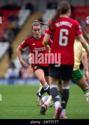 Manchester, Großbritannien. März 2024. Manchester United Mittelfeldspielerin Ella Toone (7) während des Spiels der barclays-Superliga von Manchester United gegen Bristol City im Leigh Sports Valley Stadium 17. März 2024 (Jayde Chamberlain/ SPP) Credit: SPP Sport Press Photo. /Alamy Live News Stockfoto