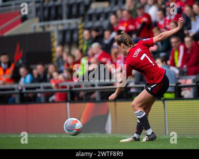Manchester, Großbritannien. März 2024. Manchester United Mittelfeldspielerin Ella Toone (7) während des Spiels der barclays-Superliga von Manchester United gegen Bristol City im Leigh Sports Valley Stadium 17. März 2024 (Jayde Chamberlain/ SPP) Credit: SPP Sport Press Photo. /Alamy Live News Stockfoto