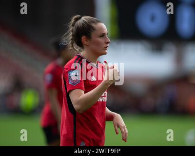 Manchester, Großbritannien. März 2024. Manchester United Mittelfeldspielerin Ella Toone (7) postet barclays Super League Spiel von Manchester United gegen Bristol City im Leigh Sports Valley Stadium 17. März 2024 (Jayde Chamberlain/ SPP) Credit: SPP Sport Press Photo. /Alamy Live News Stockfoto