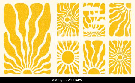 Sonnenrillen vertikale Hintergründe setzen Vektor-Illustration Stock Vektor