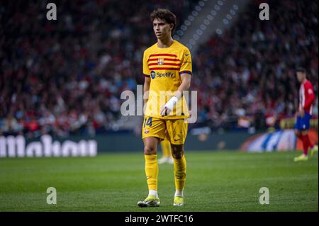 Madrid, Spanien. März 2024. Joao Felix vom FC Barcelona wurde beim Fußballspiel La Liga EA Sports 2023/24 zwischen Atletico Madrid und FC Barcelona im Civitas Metropolitano Stadium in Madrid, Spanien, gesehen. Quelle: Unabhängige Fotoagentur/Alamy Live News Stockfoto