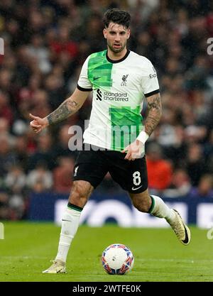 Manchester, Großbritannien. März 2024. Dominik Szoboszlai aus Liverpool während des FA Cup Quarter Final-Spiels in Old Trafford, Manchester. Foto: Andrew Yates/Sportimage Credit: Sportimage Ltd/Alamy Live News Stockfoto