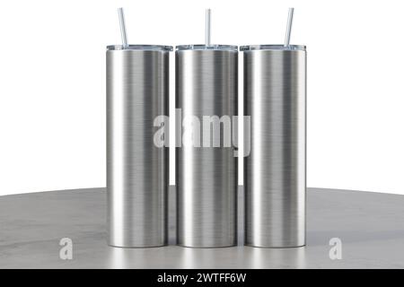 Dünner 20-ml-Becher zur Sublimation. 3D-Rendering Stockfoto