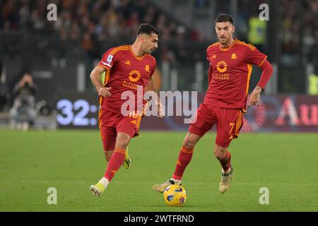 17. März 2024, Stadio Olimpico, Roma, Italien; Fußball der Serie A; Roma versus Sassuolo; Lorenzo Pellegrini von AS Roma Stockfoto