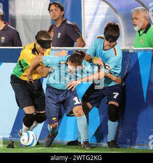 Santiago, Chile. November 2023. Blind Football bei den Parapan American Games 2023. (Kreditbild: © Scott Mc Kiernan/ZUMA Press Wire) NUR REDAKTIONELLE VERWENDUNG! Nicht für kommerzielle ZWECKE! Stockfoto